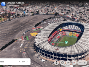 Estadio Azteca, Maleta de viajes, viajeros, maletafit. google earth